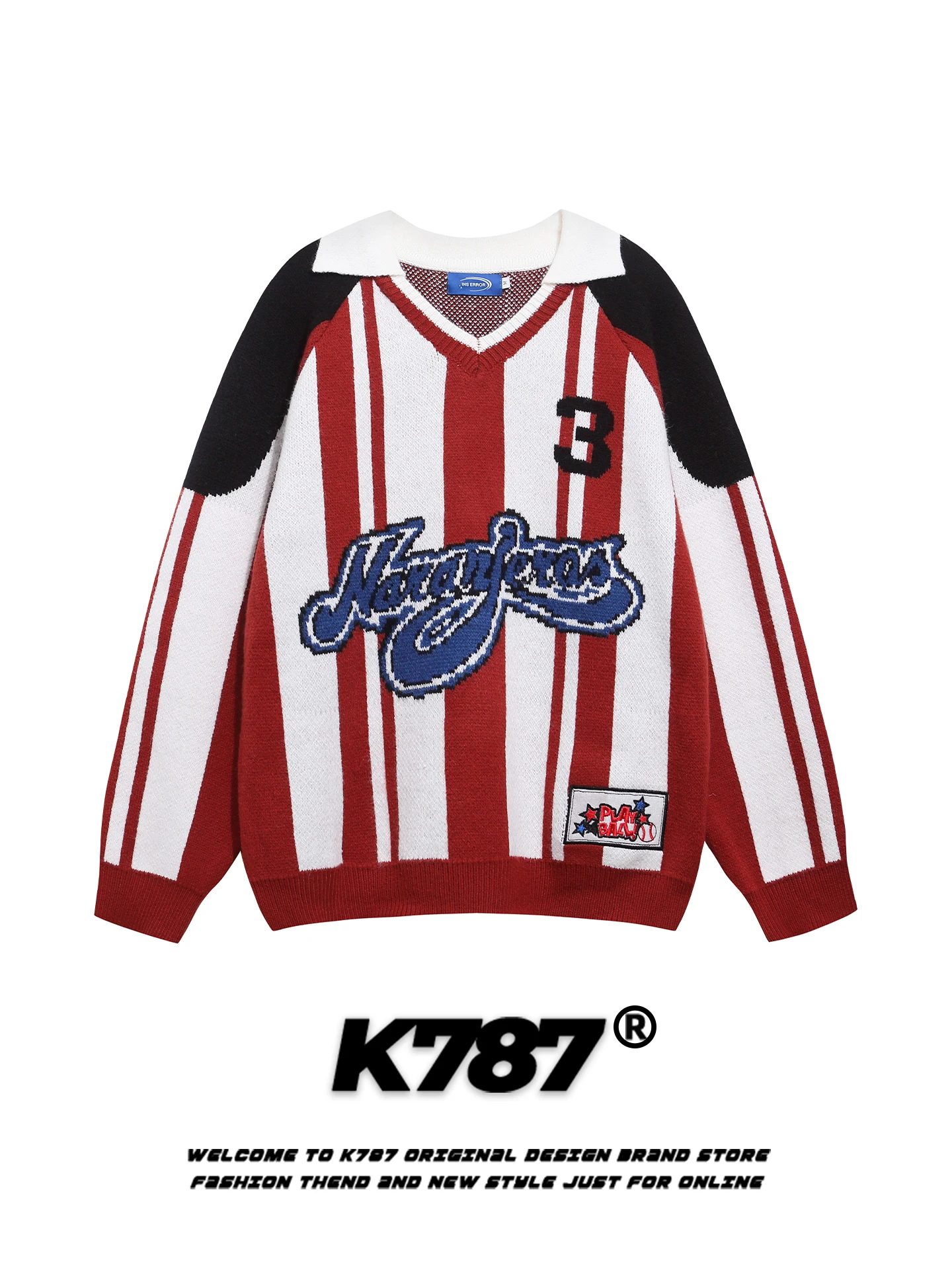 K787 American Retro Streetwear Color Blo V-ne Knitwear Loose Casual Sport Red Couple Sweater Youth Polyester Nylon
K787 American Retro Streetwear Color Blo V-ne Knitwear Loose Casual Sport Red Couple Sweater Youth Polyester Nylon