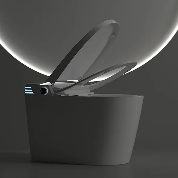 Modern Luxury Smart Toilet Intelligent Bidet Seat Heating Foot Sensor Flush Automatic Lid Elongated Bowl Shape
Modern Luxury Smart Toilet Intelligent Bidet Seat Heating Foot Sensor Flush Automatic Lid Elongated Bowl Shape