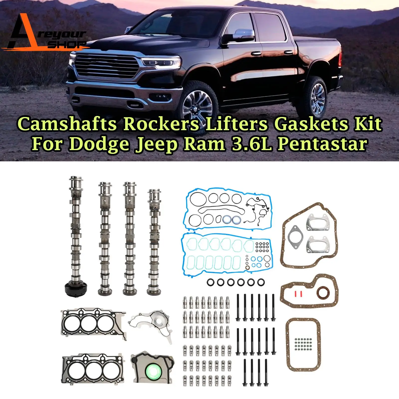 Camshafts Rockers Lifters Gaskets Kit for Dodge Jeep Ram 3.6L Pentastar
Camshafts Rockers Lifters Gaskets Kit for Dodge Jeep Ram 3.6L Pentastar