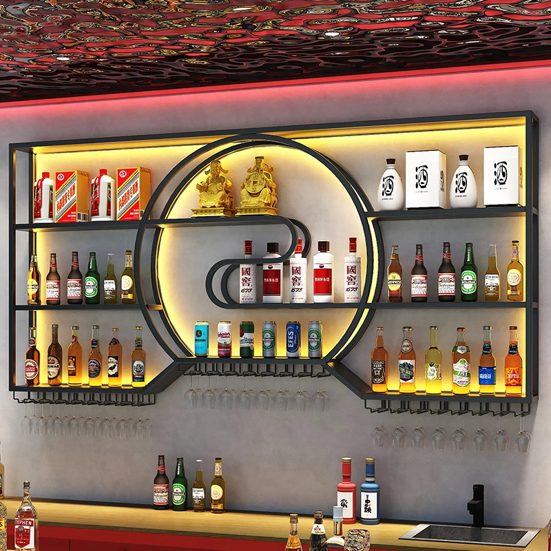New Chinese style wall wine cabinet creative rack wall hanging bar counter wine display cabinet commercial
New Chinese style wall wine cabinet creative rack wall hanging bar counter wine display cabinet commercial