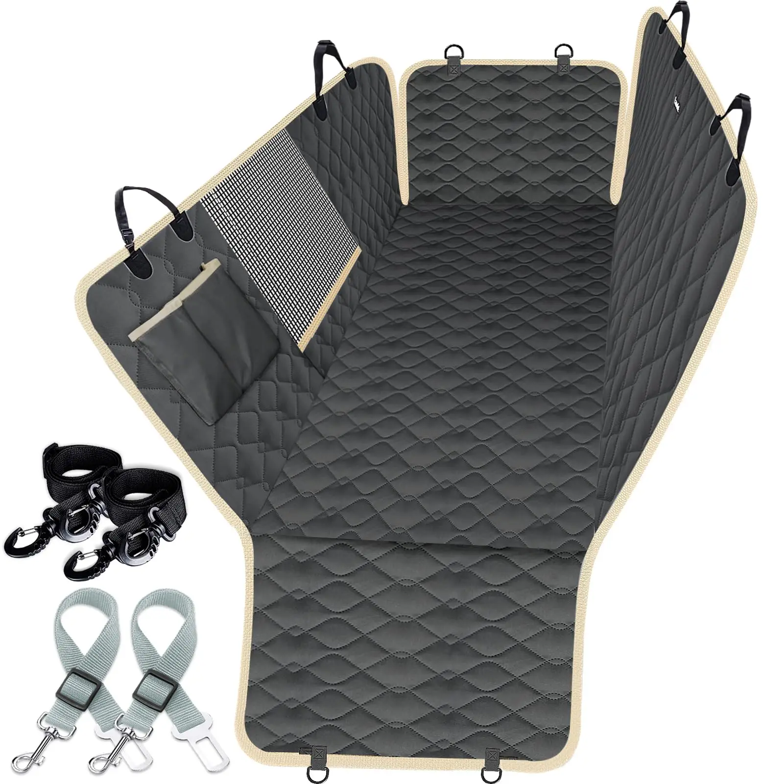 Quilted Dog Car Seat Cover For Rear Bench With Safety Harnesses And Mesh Pocket, Fits Large SUVs And Pickups
Quilted Dog Car Seat Cover For Rear Bench With Safety Harnesses And Mesh Pocket, Fits Large SUVs And Pickups