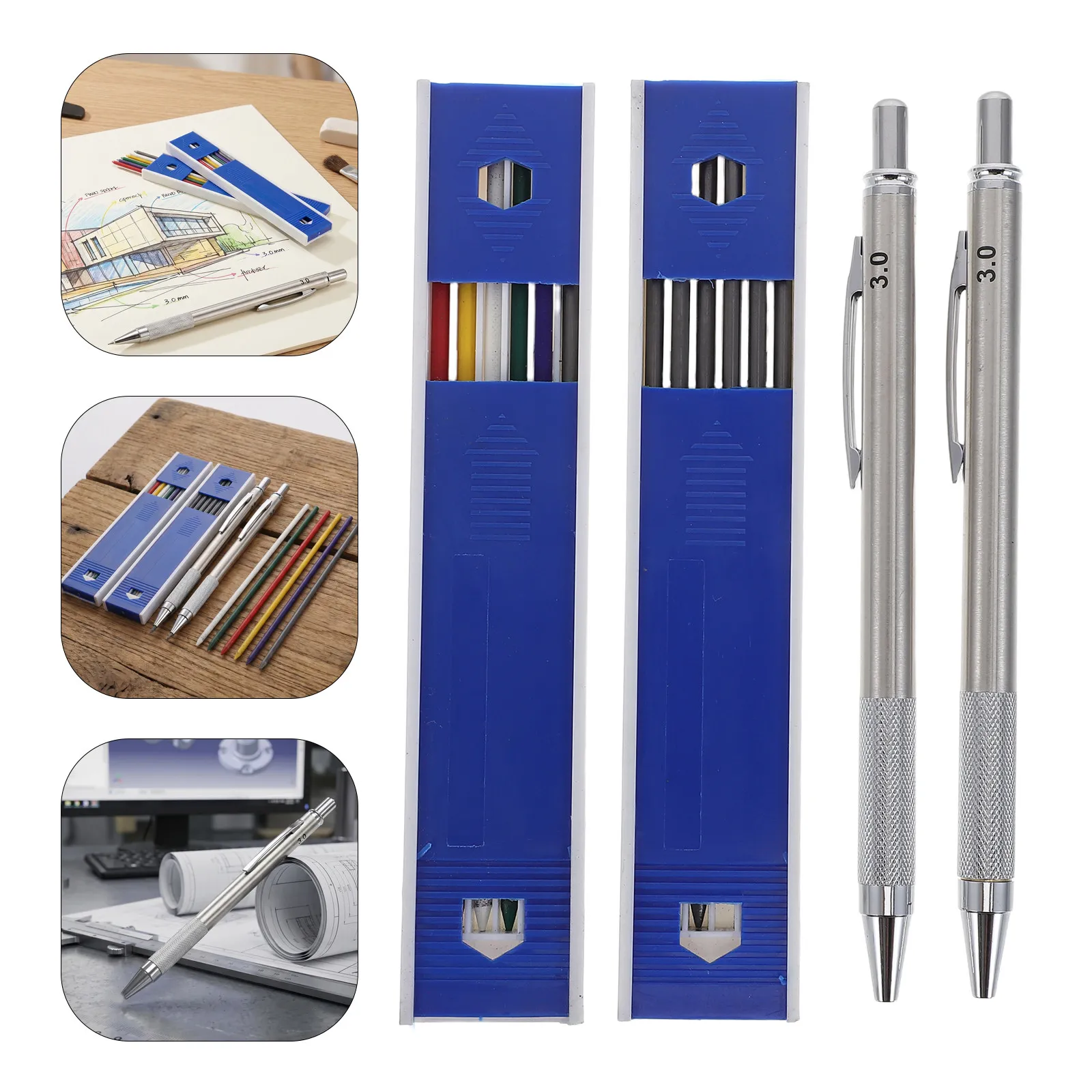1Set Stainless Steel Mechanical Drafting Pencil 3.0mm Lead Holder Precision Engineering Tool for Architectural Sketching
1Set Stainless Steel Mechanical Drafting Pencil 3.0mm Lead Holder Precision Engineering Tool for Architectural Sketching