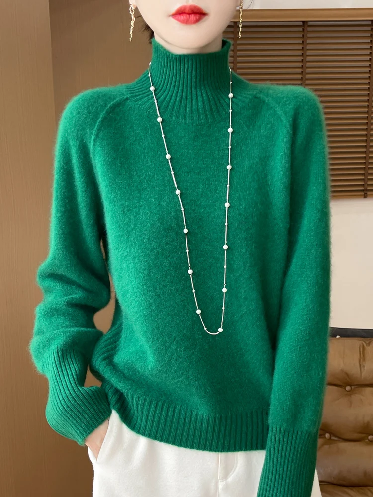 100% Pure Wool Pullover Sweater Women's Half High Collar Casual Loose Knit Coat Autumn Winter Basic Soft Comfort Thick Warm
100% Pure Wool Pullover Sweater Women's Half High Collar Casual Loose Knit Coat Autumn Winter Basic Soft Comfort Thick Warm