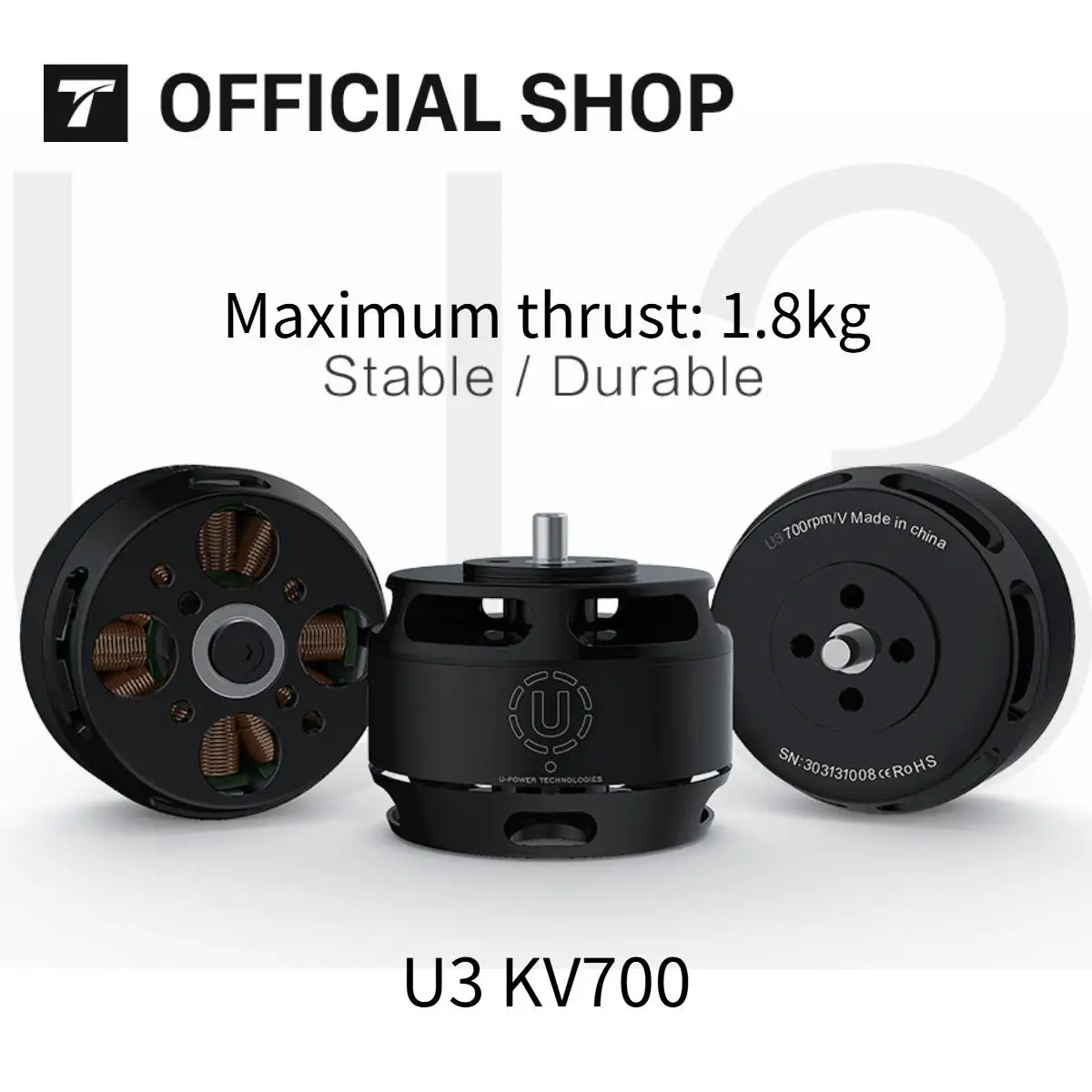 T-MOTOR U3 KV700 Brushless Motor Industry UAV Motor for 3-8kg Multicopters For UAV Aircraft Multirotor Copter Drones Rotors
T-MOTOR U3 KV700 Brushless Motor Industry UAV Motor for 3-8kg Multicopters For UAV Aircraft Multirotor Copter Drones Rotors
