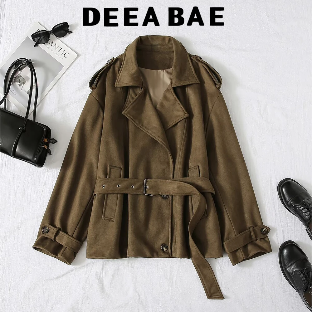 DEEABAE Korean retro collar suede jacket autumn new design sense fashionable and versatile loose and slimming casual coat
DEEABAE Korean retro collar suede jacket autumn new design sense fashionable and versatile loose and slimming casual coat