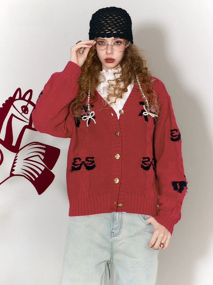 Knot Knitted Open Cardigan Women's Winter New Year's Sweater Red Loose Fit Sweet Sle V-Ne Long Sve Polyester...
Knot Knitted Open Cardigan Women's Winter New Year's Sweater Red Loose Fit Sweet Sle V-Ne Long Sve Polyester...