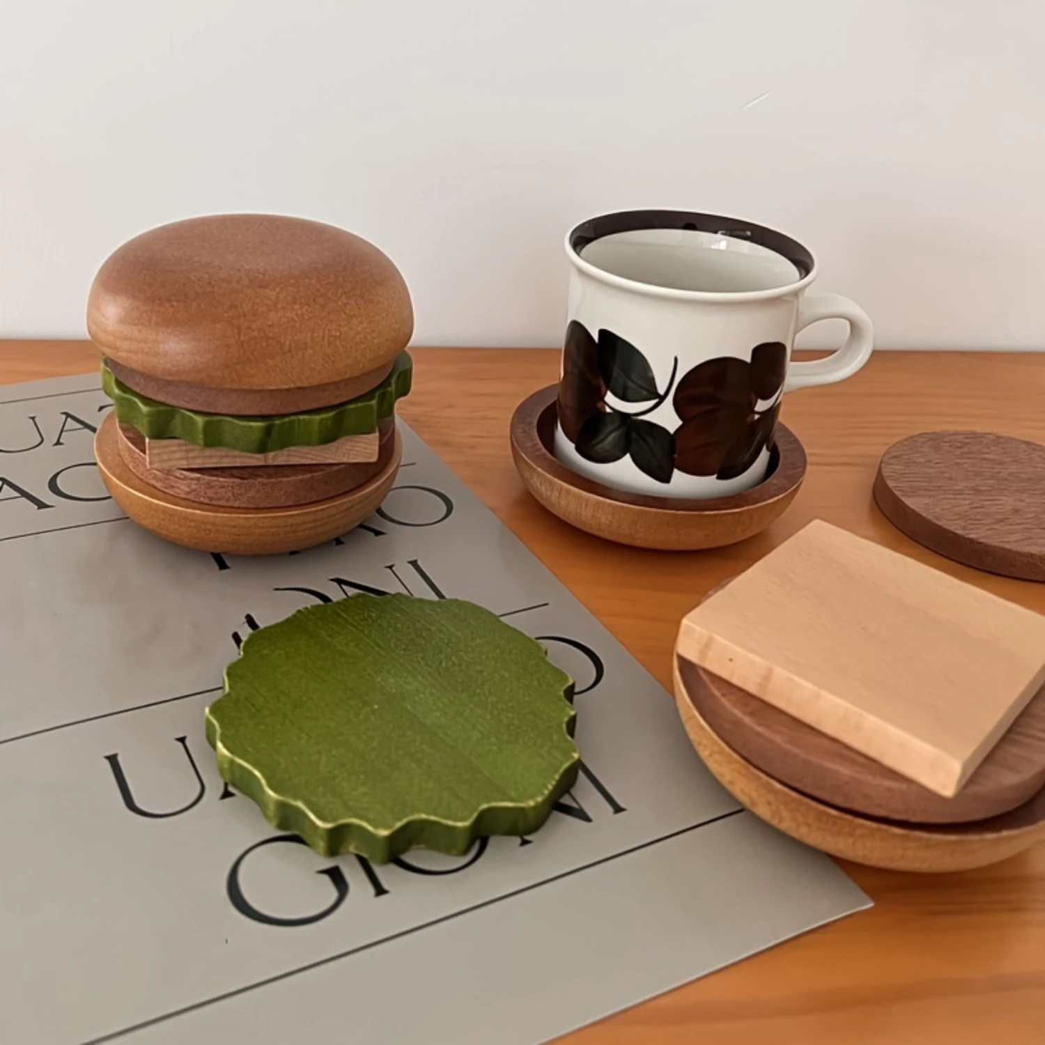 Solid Wood Hamburger Coaster Tea Pad, Desktop Multi-functional Furnishings, Fruit Tray Wood Technology
Solid Wood Hamburger Coaster Tea Pad, Desktop Multi-functional Furnishings, Fruit Tray Wood Technology