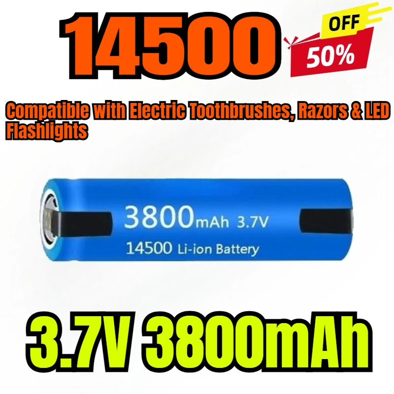 14500 3.7V 3800mAh High Capacity Li-Ion Rechargeable Battery | Compatible with Electric Toothbrushes, Razors & LED Flashlights
14500 3.7V 3800mAh High Capacity Li-Ion Rechargeable Battery | Compatible with Electric Toothbrushes, Razors & LED Flashlights