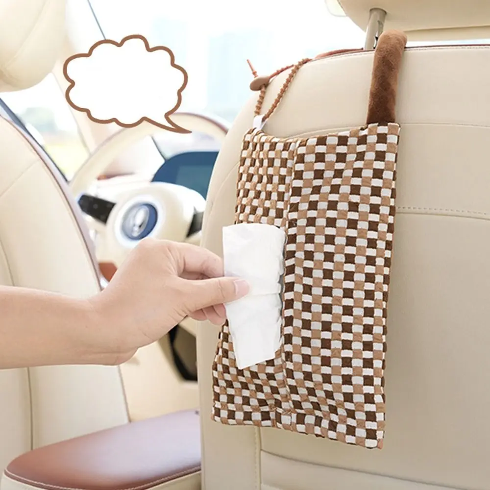 Portable Multifunctional Car Tissue Box Checkerboard Grid Cream Wind Car Paper Towel Bag Dual-use Hanging Paper Towel Draw Home
Portable Multifunctional Car Tissue Box Checkerboard Grid Cream Wind Car Paper Towel Bag Dual-use Hanging Paper Towel Draw Home