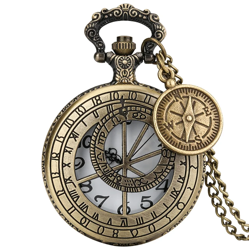 Men's Steampunk Watch Hollow Astrology Zodiac Compass Design Quartz Pocket Watches with Pendant Compass Charm Necklace Chain
Men's Steampunk Watch Hollow Astrology Zodiac Compass Design Quartz Pocket Watches with Pendant Compass Charm Necklace Chain