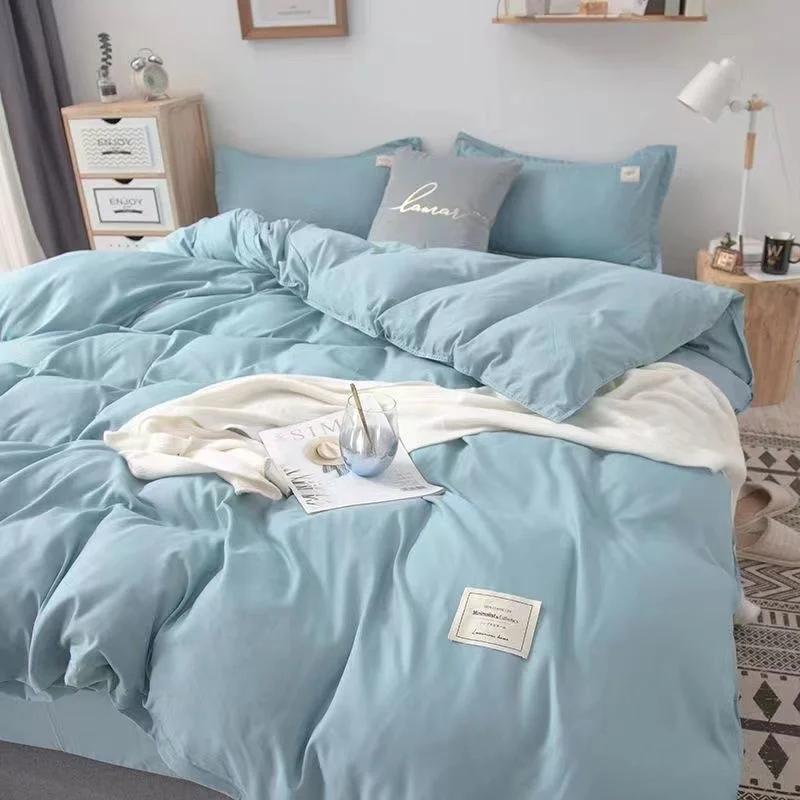 Nordic Style Solid Color Bedding Set Duvet Cover Pillowcases Flat Sheet Set Full Queen Simple Home Textile Adults Kids Bed Linen
Nordic Style Solid Color Bedding Set Duvet Cover Pillowcases Flat Sheet Set Full Queen Simple Home Textile Adults Kids Bed Linen