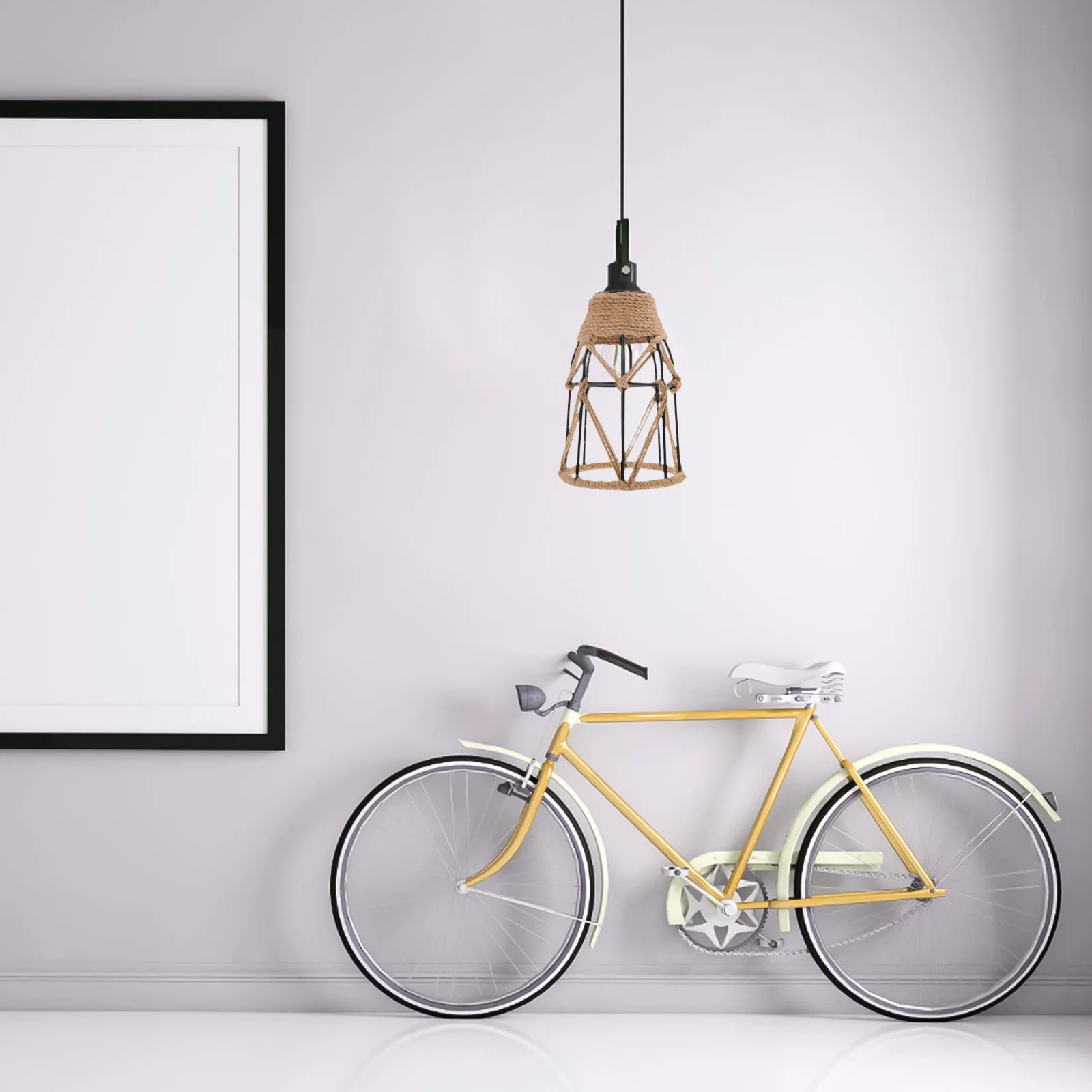 Braided Rope Pendant Lampshade Vintage Iron Cage Light Fixture Rustic Hanging Lamp Cover Dining Room Ceiling Light Shade
Braided Rope Pendant Lampshade Vintage Iron Cage Light Fixture Rustic Hanging Lamp Cover Dining Room Ceiling Light Shade