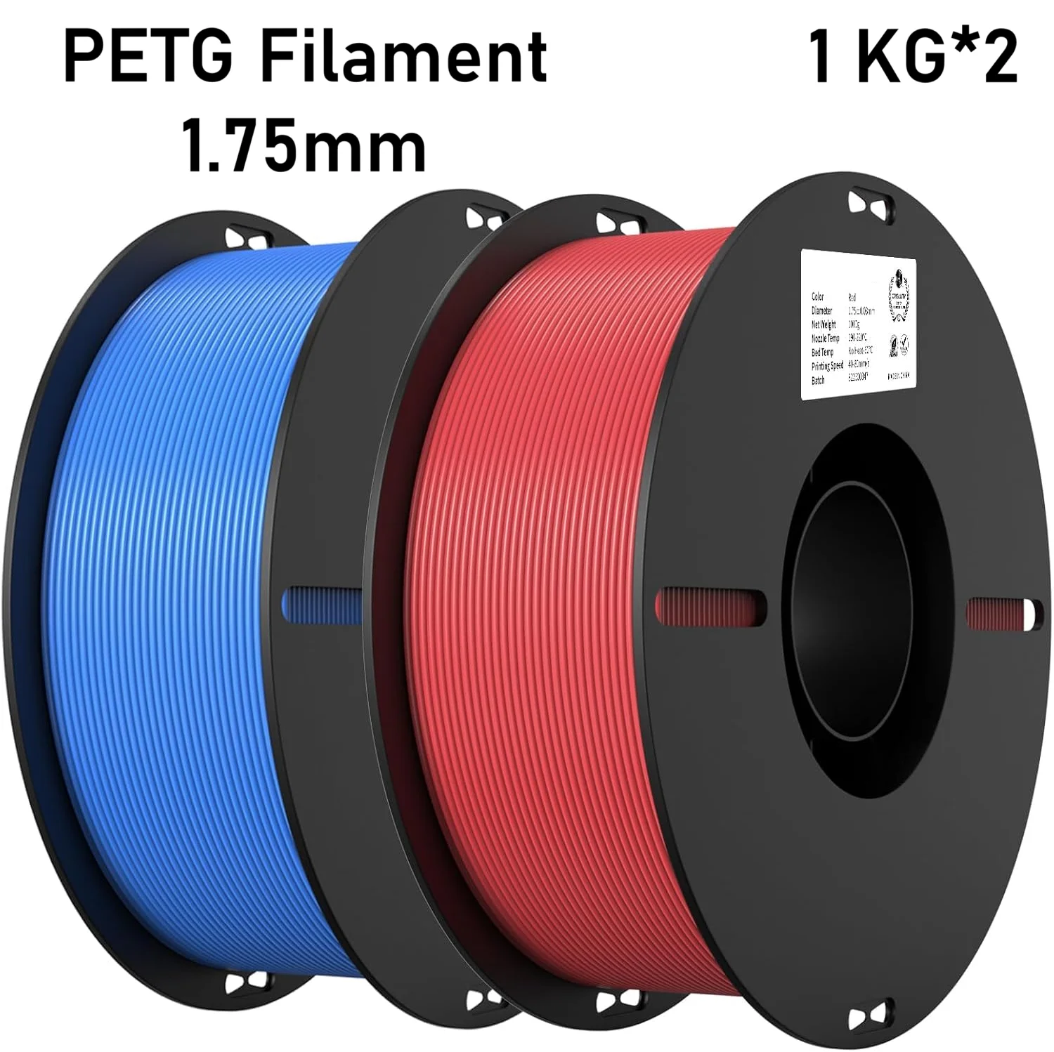 Нить PETG 1,75 мм, 2 кг, прочная нить для 3D-принтера PETG, подходит для большинства 3D-принтеров FDM (синий, красный)
Нить PETG 1,75 мм, 2 кг, прочная нить для 3D-принтера PETG, подходит для большинства 3D-принтеров FDM (синий, красный)