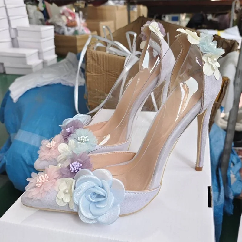 Sweet Girls Sandals Colorful Flower Decor Pointed Toe Clear Transparent PVC Slip On Shallow Female Dress Shoes Evening
Sweet Girls Sandals Colorful Flower Decor Pointed Toe Clear Transparent PVC Slip On Shallow Female Dress Shoes Evening