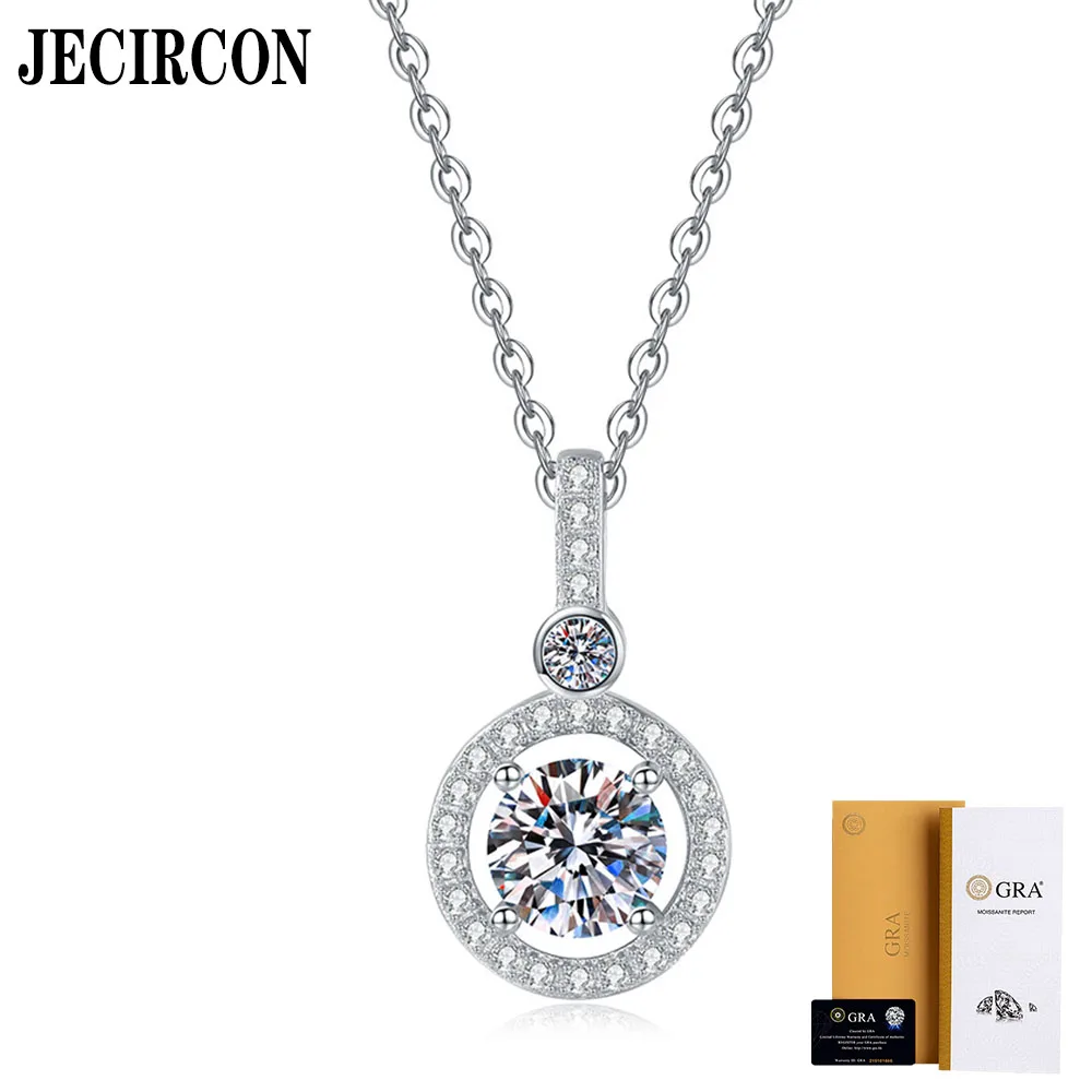 JECIRCON Hot Sale S925 Sterling Silver Necklace D Color Moissanite 1ct Simple Versatile Round Pack Pendant Light Luxury Jewelry
JECIRCON Hot Sale S925 Sterling Silver Necklace D Color Moissanite 1ct Simple Versatile Round Pack Pendant Light Luxury Jewelry