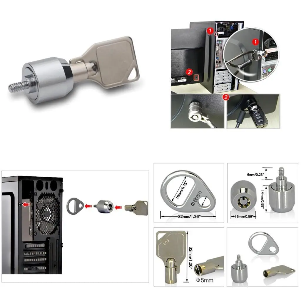 R53C Computer Case Screw Styles Lock Desktop Computer Hosting Chassis Lock PC Management Lock Anti-theft Lock with Keys 
R53C Computer Case Screw Styles Lock Desktop Computer Hosting Chassis Lock PC Management Lock Anti-theft Lock with Keys
