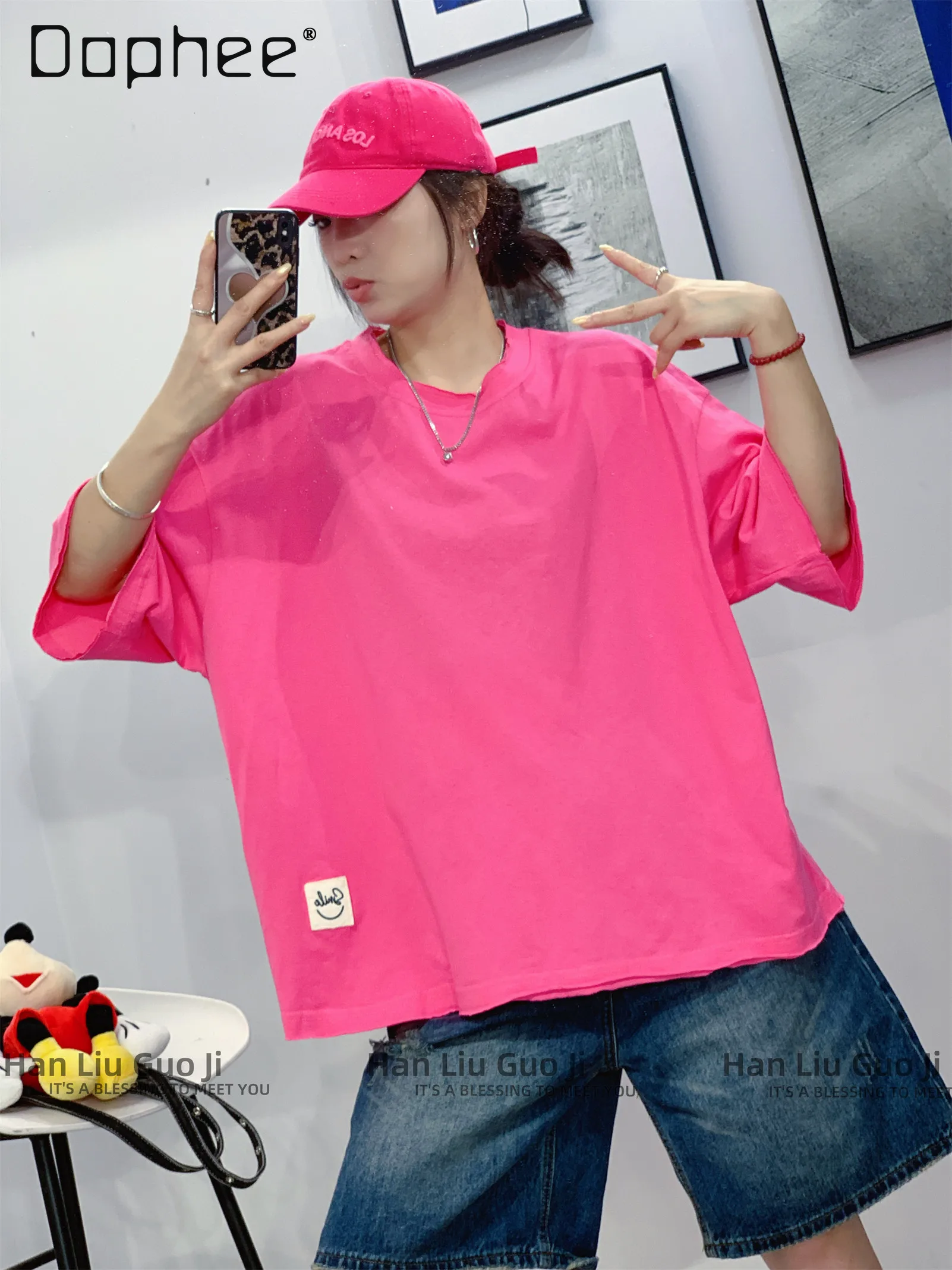 Solid Color Short-sleeved T-shirt Women's Summer Oversize Round Neck Low Shoulder Sleeves White Top Simple T-shirt
Solid Color Short-sleeved T-shirt Women's Summer Oversize Round Neck Low Shoulder Sleeves White Top Simple T-shirt