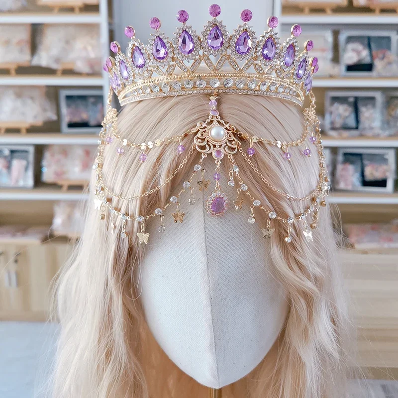 Girls exotic wind fringed hair crown children's princess catwalk crystal crown western wind photo forehead hair accessories
Girls exotic wind fringed hair crown children's princess catwalk crystal crown western wind photo forehead hair accessories