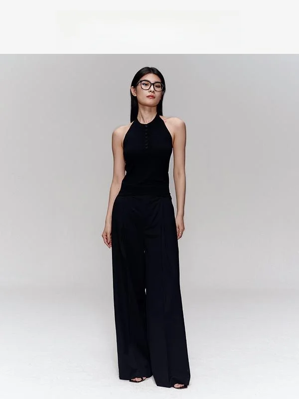 Ele Bal oulder Bared Hanging Ne Design Henry Collar Single Button High-End Feel Top Women's Faion Vest
Ele Bal oulder Bared Hanging Ne Design Henry Collar Single Button High-End Feel Top Women's Faion Vest