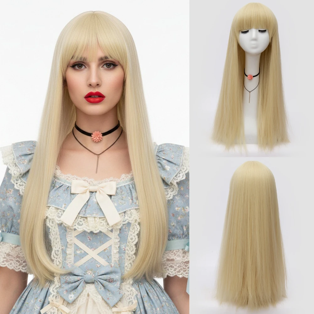 Long Straight Blonde Wig With Bang Women’s Synthetic for Lolita Cosplay Halloween Christmas & Daily Looks
Long Straight Blonde Wig With Bang Women’s Synthetic for Lolita Cosplay Halloween Christmas & Daily Looks