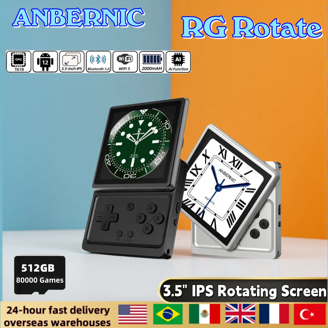 ANBERNIC RG Rotate Android Handheld Game Console 3.5"IPS Rotating Screen T618 Retro Gaming Emulator WiFi 3G+32GB Portable Player
ANBERNIC RG Rotate Android Handheld Game Console 3.5"IPS Rotating Screen T618 Retro Gaming Emulator WiFi 3G+32GB Portable Player