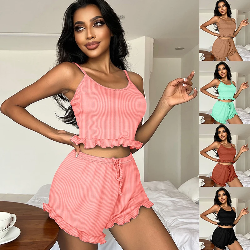 Fashionable Home Suit Set, Sexy Sleepwear With Cross Tie Design On The Back, Can Be Worn Outside, Universal For All Seasons
Fashionable Home Suit Set, Sexy Sleepwear With Cross Tie Design On The Back, Can Be Worn Outside, Universal For All Seasons