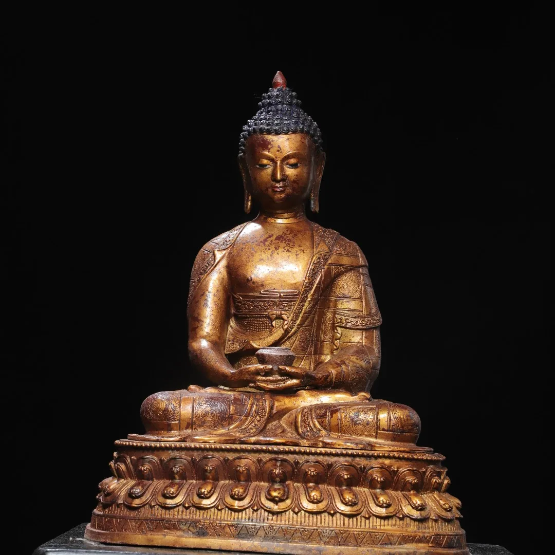 18-дюймовая старая бронзовая позолоченная киноварь Амитабха Будда Шакьямуни Лотос Терраса Зал поклонения
18-дюймовая старая бронзовая позолоченная киноварь Амитабха Будда Шакьямуни Лотос Терраса Зал поклонения