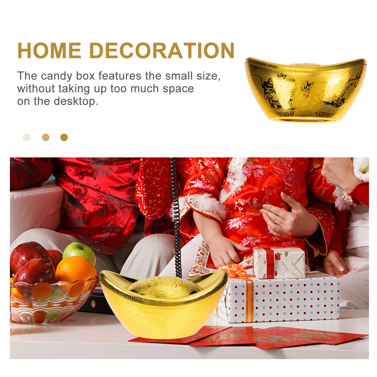 Plastic Gold Ingot Simulated Chinese Wealth Decor Candy Box For Home Desktop Ornament Attract Wealth Luck
Plastic Gold Ingot Simulated Chinese Wealth Decor Candy Box For Home Desktop Ornament Attract Wealth Luck