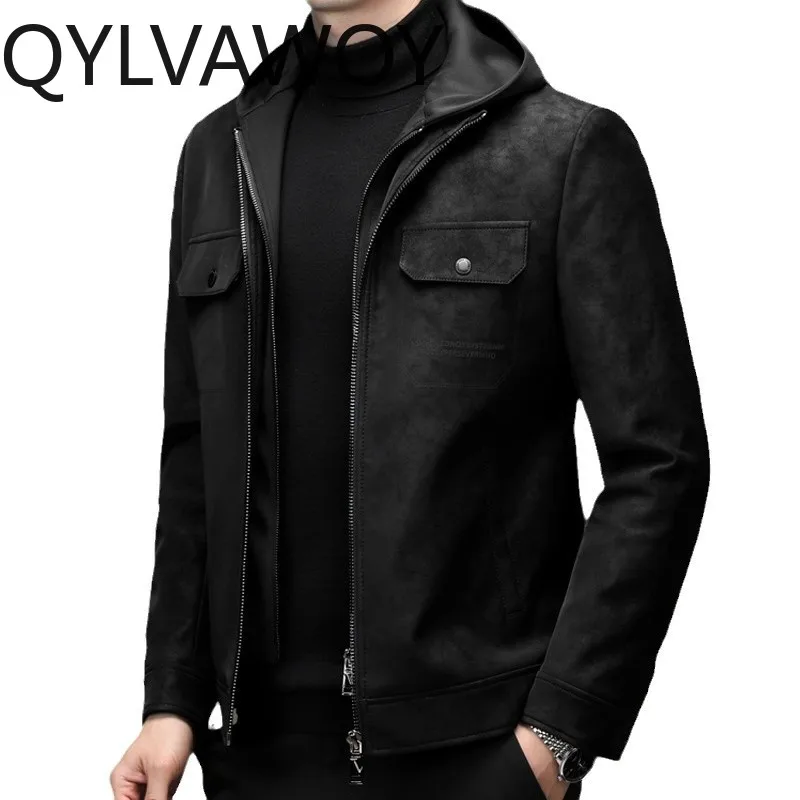 QYLVAWOY PU Leather Jackets Man Autumn Winter Jacket Man Hooded Leather Coats Jackets for Man False Two-piece Men Clothing 가죽자켓
QYLVAWOY PU Leather Jackets Man Autumn Winter Jacket Man Hooded Leather Coats Jackets for Man False Two-piece Men Clothing 가죽자켓