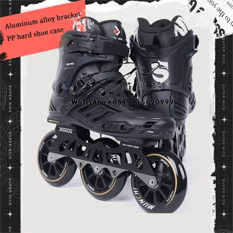 High Quality Professional Speed Slalom Skate Shoes Adults 3 110mm Aluminum Chassis PU Wheel Skating With Protective Gear
High Quality Professional Speed Slalom Skate Shoes Adults 3 110mm Aluminum Chassis PU Wheel Skating With Protective Gear