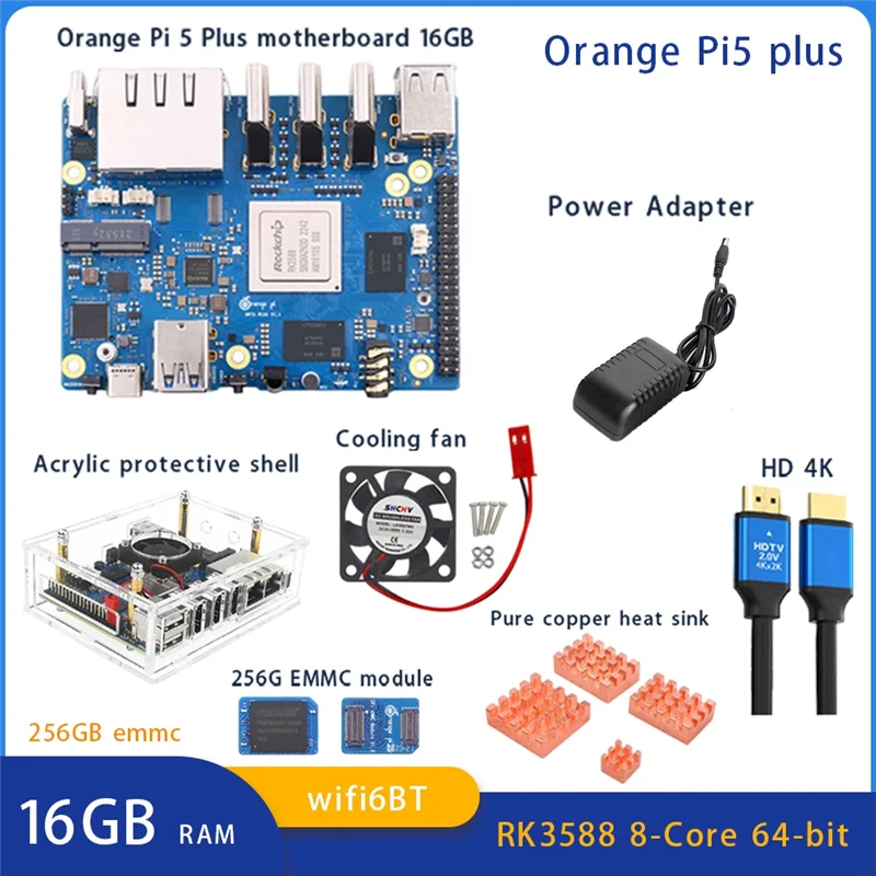 Изысканный модуль Emmc Orange Peel 5 Plus, 16 ГБ ОЗУ, 256 ГБ, RK3588, восьмиядерный процессор, поддержка видео 8K, 2,5G, Wi-Fi6, детали модуля, аксессуары
Изысканный модуль Emmc Orange Peel 5 Plus, 16 ГБ ОЗУ, 256 ГБ, RK3588, восьмиядерный процессор, поддержка видео 8K, 2,5G, Wi-Fi6, детали модуля, аксессуары