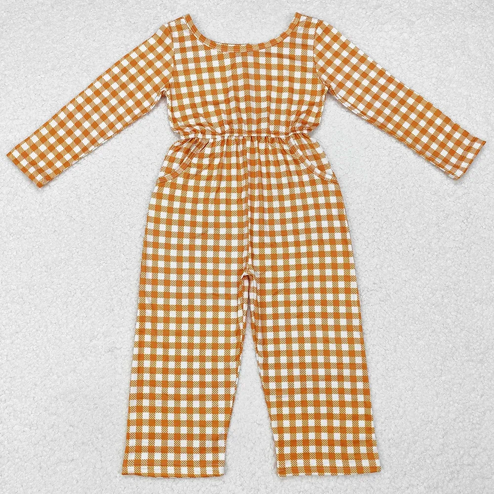 Hot Sale Baby Girls Jumpsuits Khaki Checkered Long Sleeve Jumpsuits Fall Kids Children Clothing Girls One-Piece Jumpsuits Sets
Hot Sale Baby Girls Jumpsuits Khaki Checkered Long Sleeve Jumpsuits Fall Kids Children Clothing Girls One-Piece Jumpsuits Sets