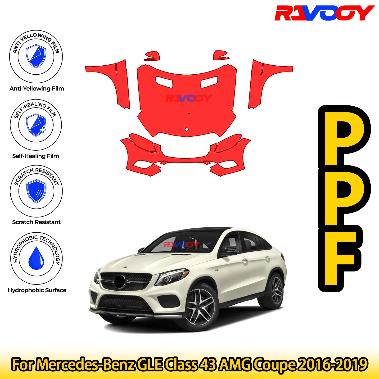 For Mercedes-Benz GLE Class 43 AMG Coupe 2016-2019 Glossy Matte Black Precut front PPF Kit Paint Protection Film
For Mercedes-Benz GLE Class 43 AMG Coupe 2016-2019 Glossy Matte Black Precut front PPF Kit Paint Protection Film