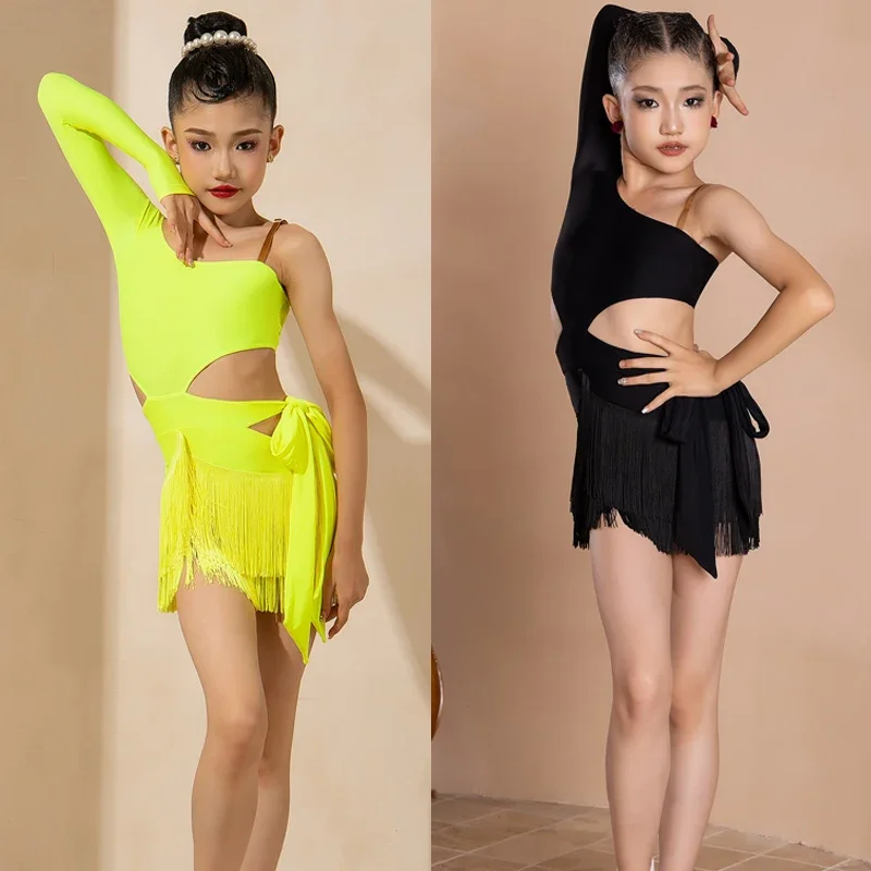 Dance Competition Costume Performance Wear Girls One-Sleeve Latin Dance Dress Fringed Dresses Child Samba Rumba Latin
Dance Competition Costume Performance Wear Girls One-Sleeve Latin Dance Dress Fringed Dresses Child Samba Rumba Latin