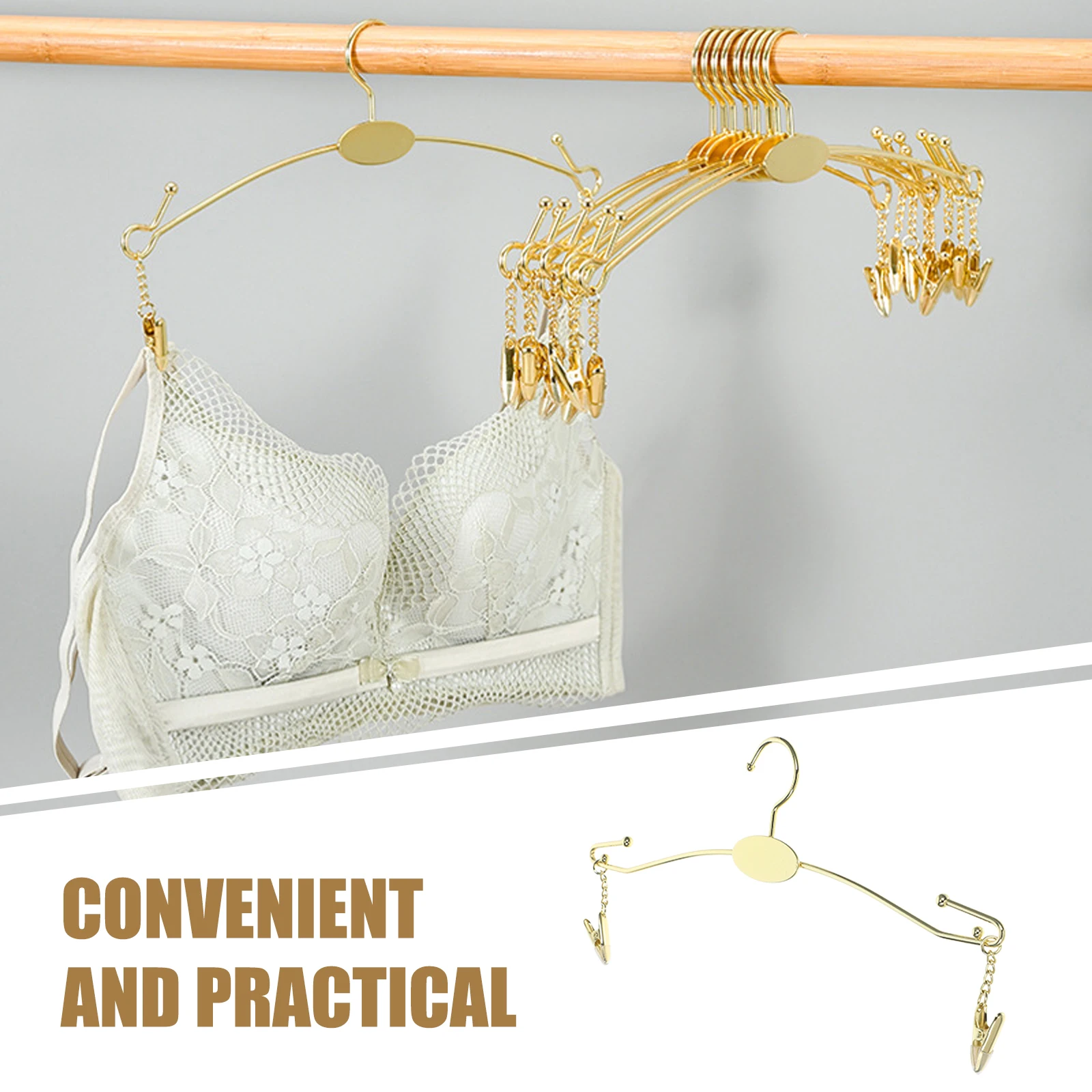 10 Pcs Underwear Rack Display Hanger Clips Clothes with Iron Clothing Hangers Laundry Travel
10 Pcs Underwear Rack Display Hanger Clips Clothes with Iron Clothing Hangers Laundry Travel