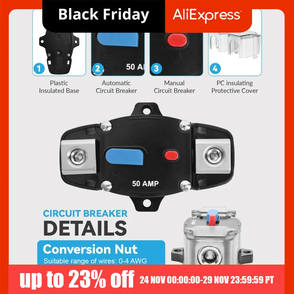 Alloy Material Manual Reset Circuit Breaker Short Circuit Protection Safe Audio Inline Fuse Block Holders Bakelite Wood Durable
Alloy Material Manual Reset Circuit Breaker Short Circuit Protection Safe Audio Inline Fuse Block Holders Bakelite Wood Durable