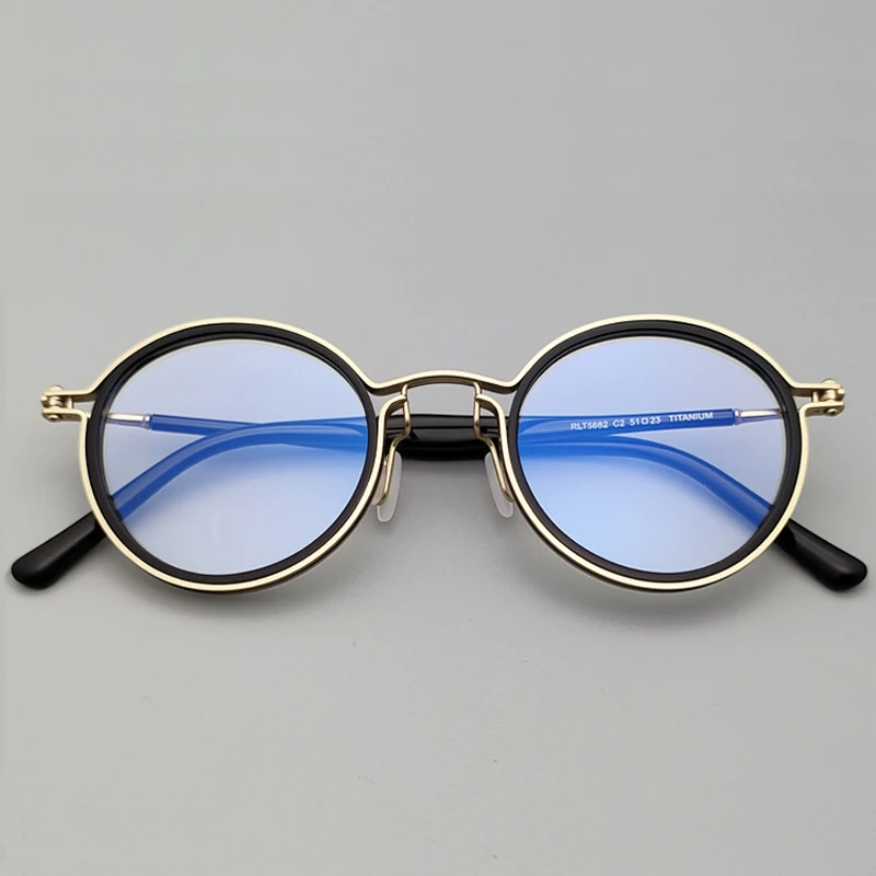 Top Quality Acetate Titanium Computer Glasses Frames Men Women Luxury Retro Steampunk Eyeglass Frame Round Prescription Eyewear
Top Quality Acetate Titanium Computer Glasses Frames Men Women Luxury Retro Steampunk Eyeglass Frame Round Prescription Eyewear