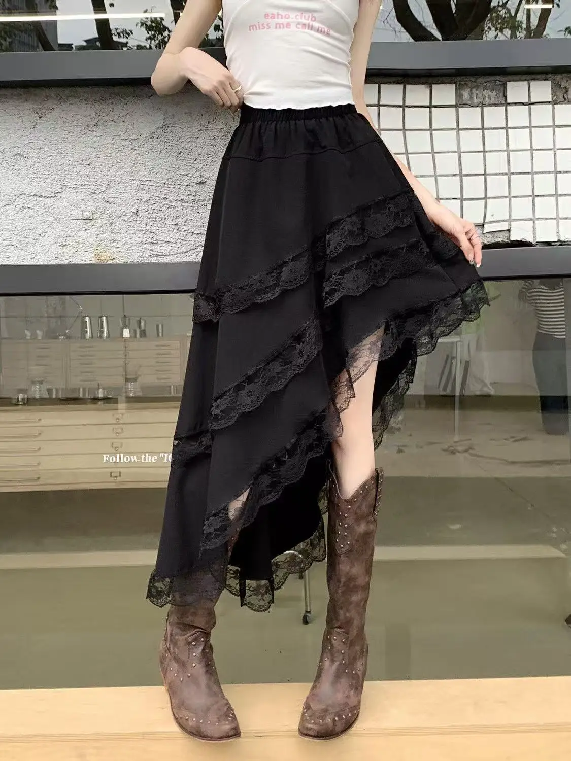 New High Waist Slim Patchwork Skirt Lace Irregular Spice Girls All-match Mujer Falda Elegant Casual Trendy Hot Sell Falda
New High Waist Slim Patchwork Skirt Lace Irregular Spice Girls All-match Mujer Falda Elegant Casual Trendy Hot Sell Falda