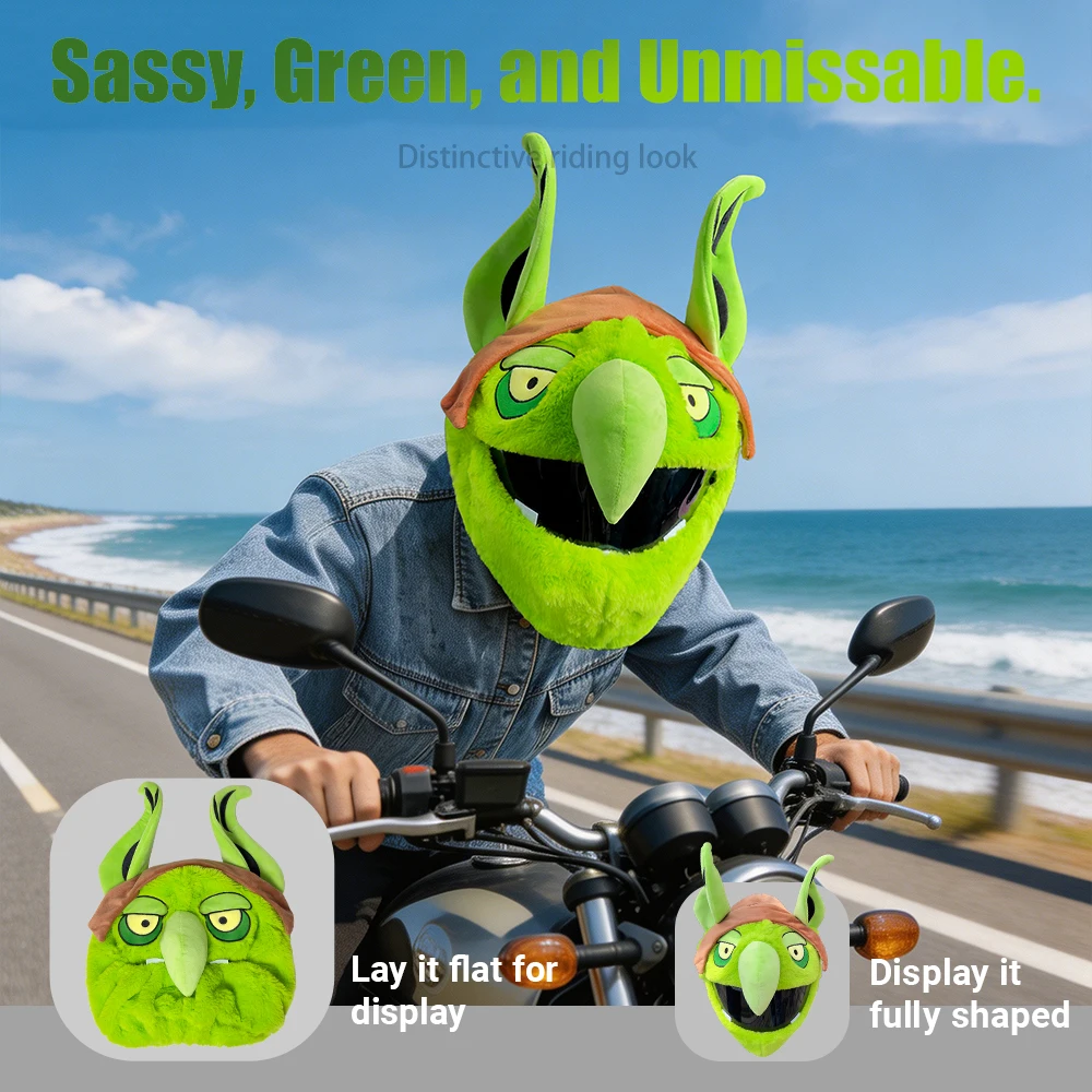 Cartoon Plush Green Animal Motorcycle Full Helmet Cover Funny Fabric Protection Accessory
Cartoon Plush Green Animal Motorcycle Full Helmet Cover Funny Fabric Protection Accessory