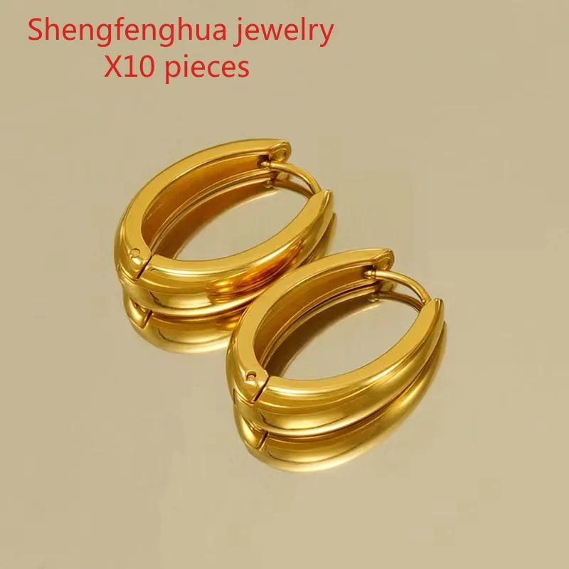 Free shipping 10pcs Free shipping new personalized oval earrings, simple and fashionable titanium steel plain ring earrings, gol
Free shipping 10pcs Free shipping new personalized oval earrings, simple and fashionable titanium steel plain ring earrings, gol