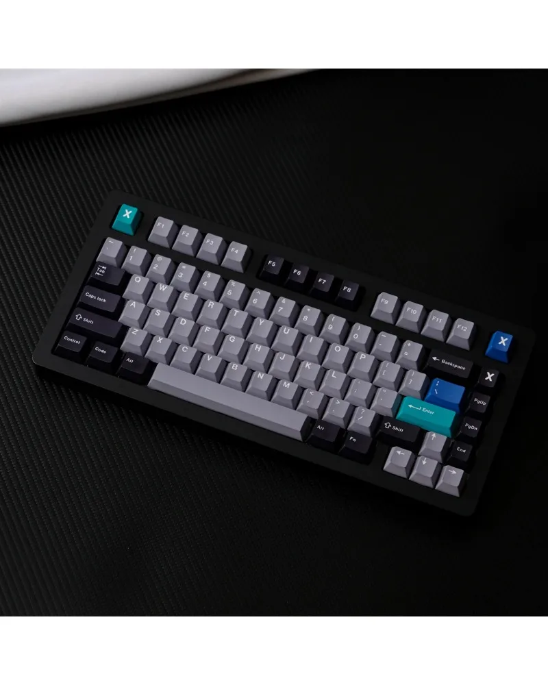 Multi tone grey black and blue durable pbt keycaps set high quality for custom mechanical keyboards
Multi tone grey black and blue durable pbt keycaps set high quality for custom mechanical keyboards