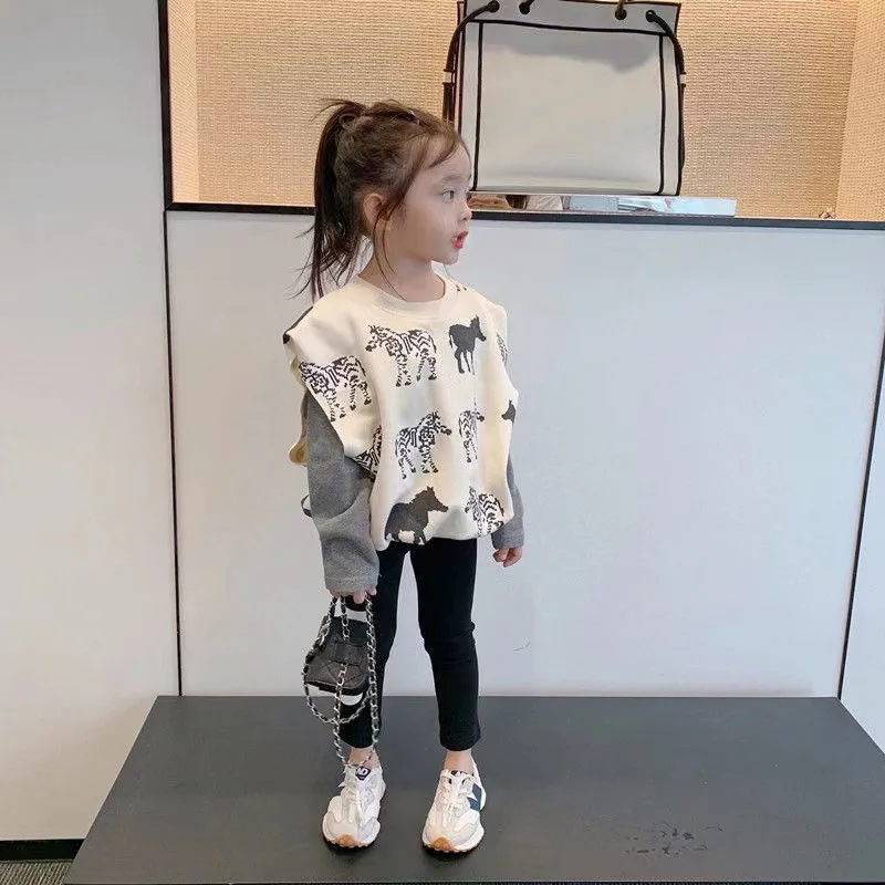 Girls Autumn Suit Princess Style Fake Two-Piece Sweater + Leggings Set Spring Clothes All-Match Fashion Children'S Clothing 2024
Girls Autumn Suit Princess Style Fake Two-Piece Sweater + Leggings Set Spring Clothes All-Match Fashion Children'S Clothing 2024