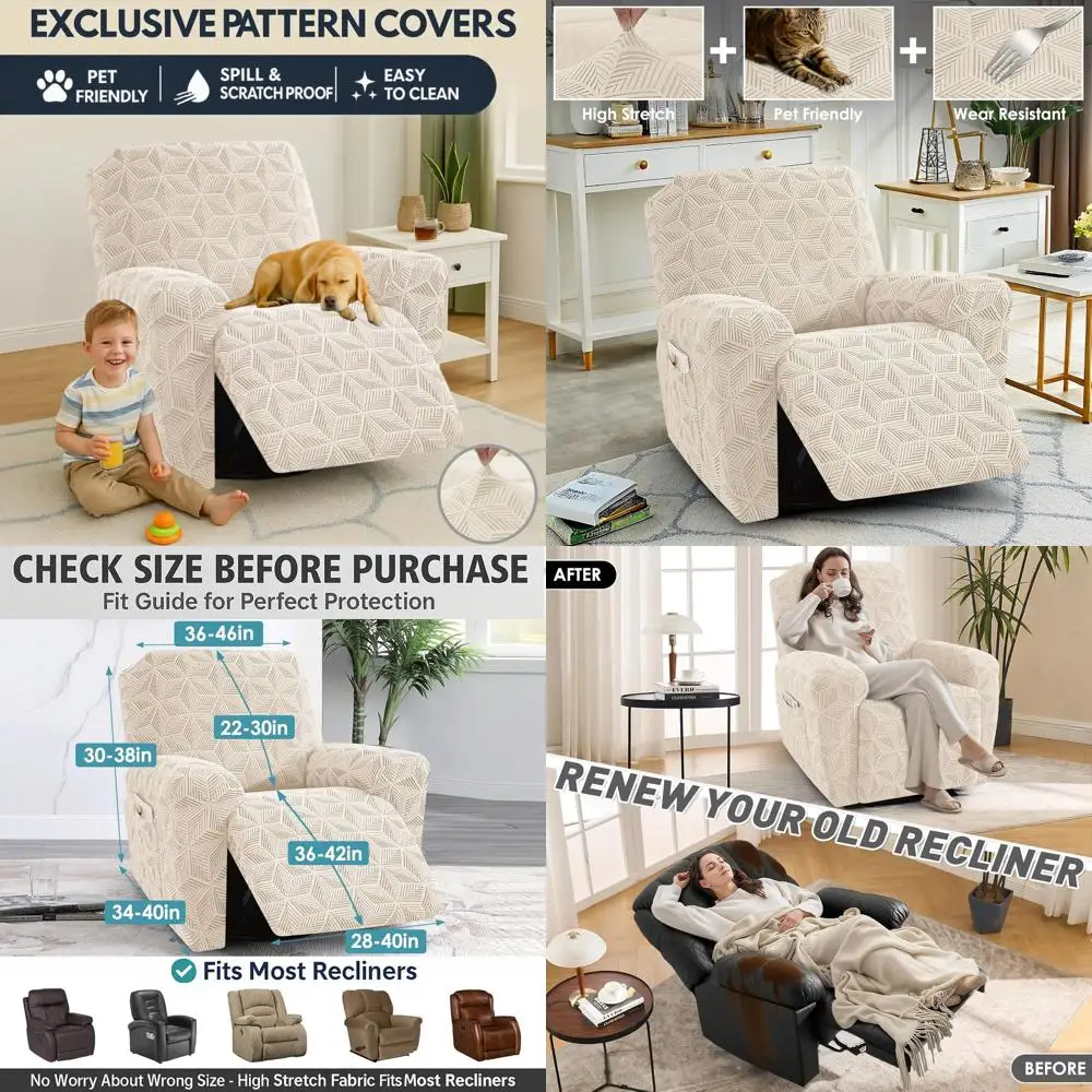 Чехол для кресла-реклайнера увеличенного размера, эластичный чехол на 1 место, чехол для дивана с геометрическим узором, большой защитный чехол для мебели
Чехол для кресла-реклайнера увеличенного размера, эластичный чехол на 1 место, чехол для дивана с геометрическим узором, большой защитный чехол для мебели