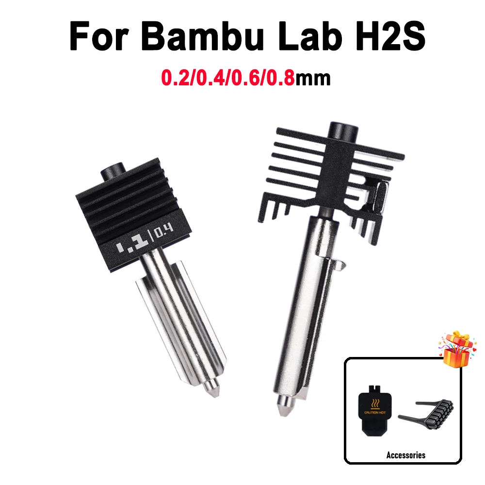 For H2S Hotend For Bambu Lab H2S hotend kit 0.2/0.4/0.6/0.8mm nozzle H2S Hotend Standard Flow Hot end For Bambu H2S Printer
For H2S Hotend For Bambu Lab H2S hotend kit 0.2/0.4/0.6/0.8mm nozzle H2S Hotend Standard Flow Hot end For Bambu H2S Printer