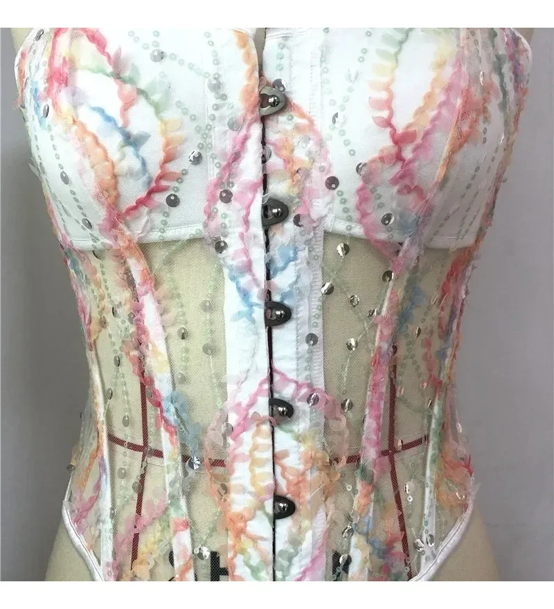 Прозрачный белый корсет, топ, сексуальные женские бюстье с блестками, нижнее белье, готический корсет на шнуровке, модный корсет
Прозрачный белый корсет, топ, сексуальные женские бюстье с блестками, нижнее белье, готический корсет на шнуровке, модный корсет