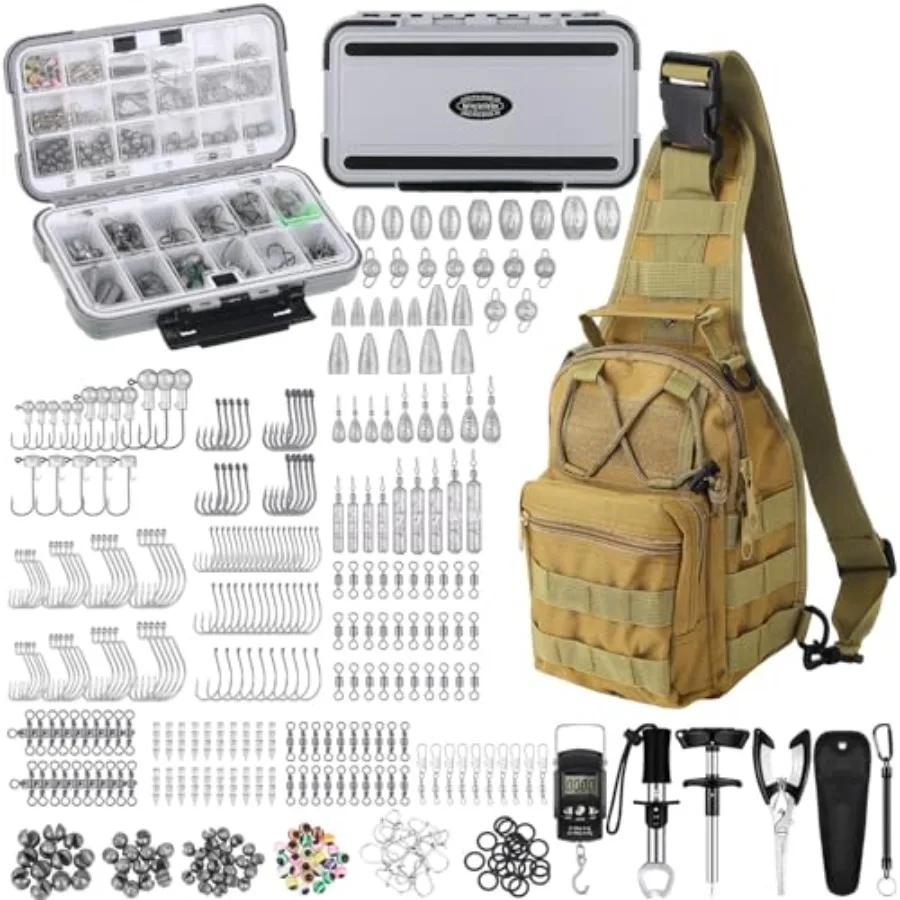 397 Pcs Fishing Accessories Kit Tools Include Backpack Fishing Tackle Box with Hooks Weights Sinkers Spinner Blade Gear
397 Pcs Fishing Accessories Kit Tools Include Backpack Fishing Tackle Box with Hooks Weights Sinkers Spinner Blade Gear