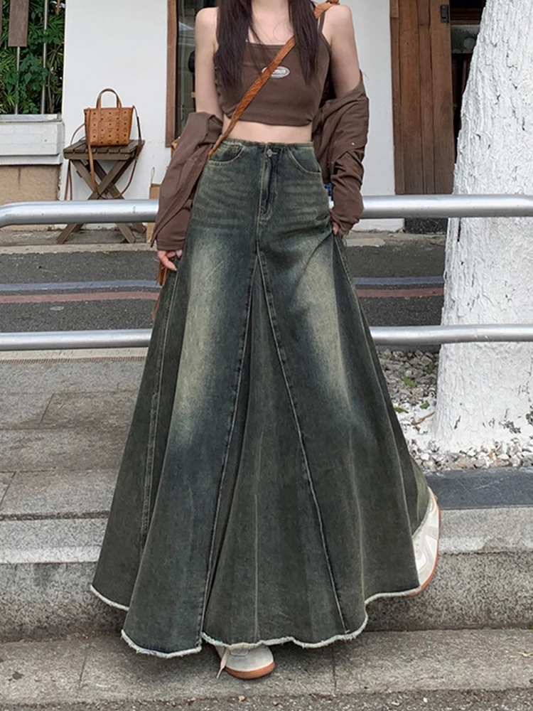 Джинсовая юбка миди А-силуэта с высокой талией для полных женщин, винтажная, в американском стиле, стройнящая, фасона «рыбий хвост»
Джинсовая юбка миди А-силуэта с высокой талией для полных женщин, винтажная, в американском стиле, стройнящая, фасона «рыбий хвост»