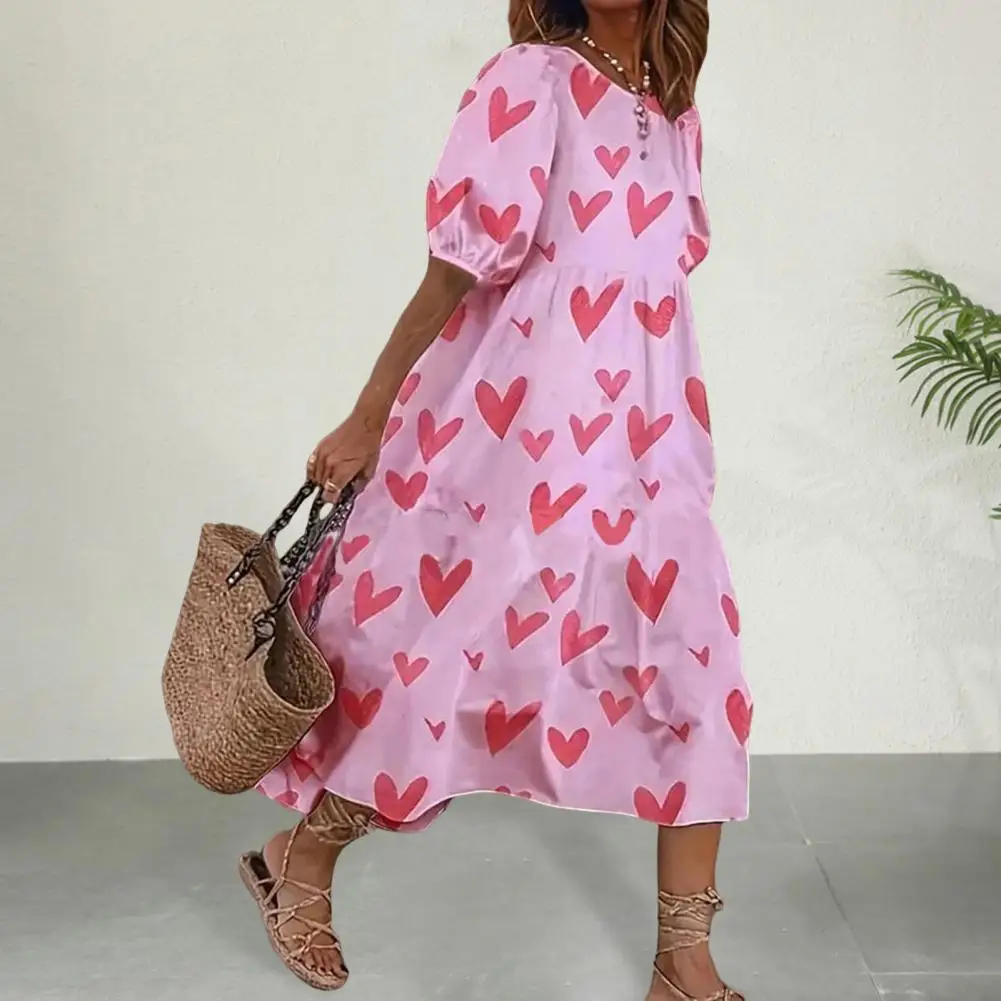 Summer Women Dress Digital Floral Print Bubble Sleeve Dress Loose Mid-calf Length Casual Vacation Midi Dress
Summer Women Dress Digital Floral Print Bubble Sleeve Dress Loose Mid-calf Length Casual Vacation Midi Dress
