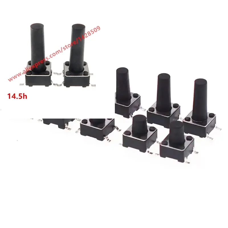 400pcs/Lot Black 6*6*14.5MM SMD four feet Copper feet high temperature resistant Light touch switch
400pcs/Lot Black 6*6*14.5MM SMD four feet Copper feet high temperature resistant Light touch switch