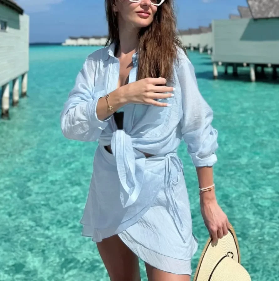 2025 Casual Vacation Two Piece Sets Women Shirt Suit Yellow Turn-down Collar Bandage Mini Skirt Set Summer Slim Beachwear
2025 Casual Vacation Two Piece Sets Women Shirt Suit Yellow Turn-down Collar Bandage Mini Skirt Set Summer Slim Beachwear